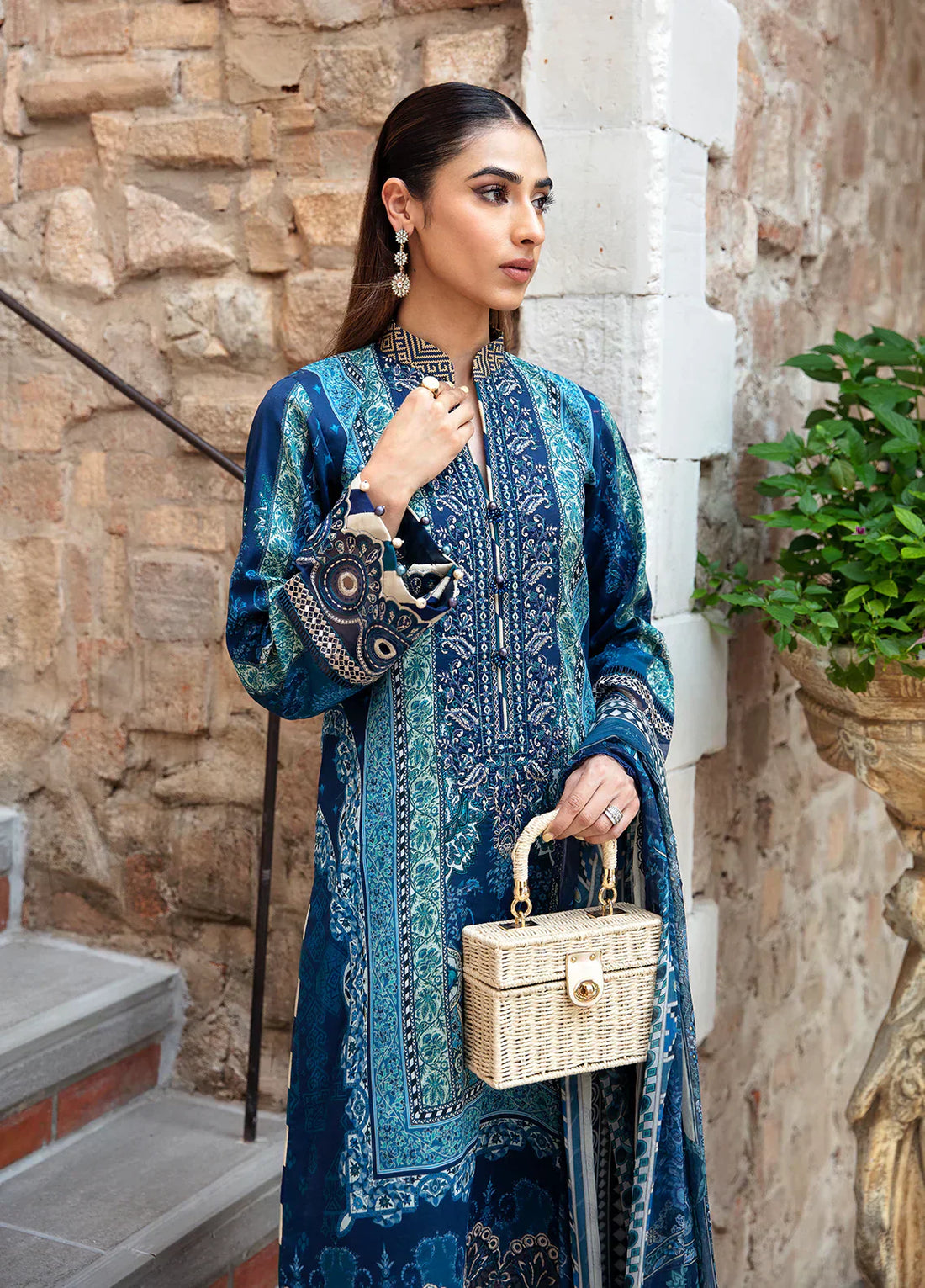Gulaal | Springtime Ballet | AZUR (GL-L-24V1-08) - by - Libasekhas UK - Registered Vendor of : Gulaal - 100% Original Designer Dresss