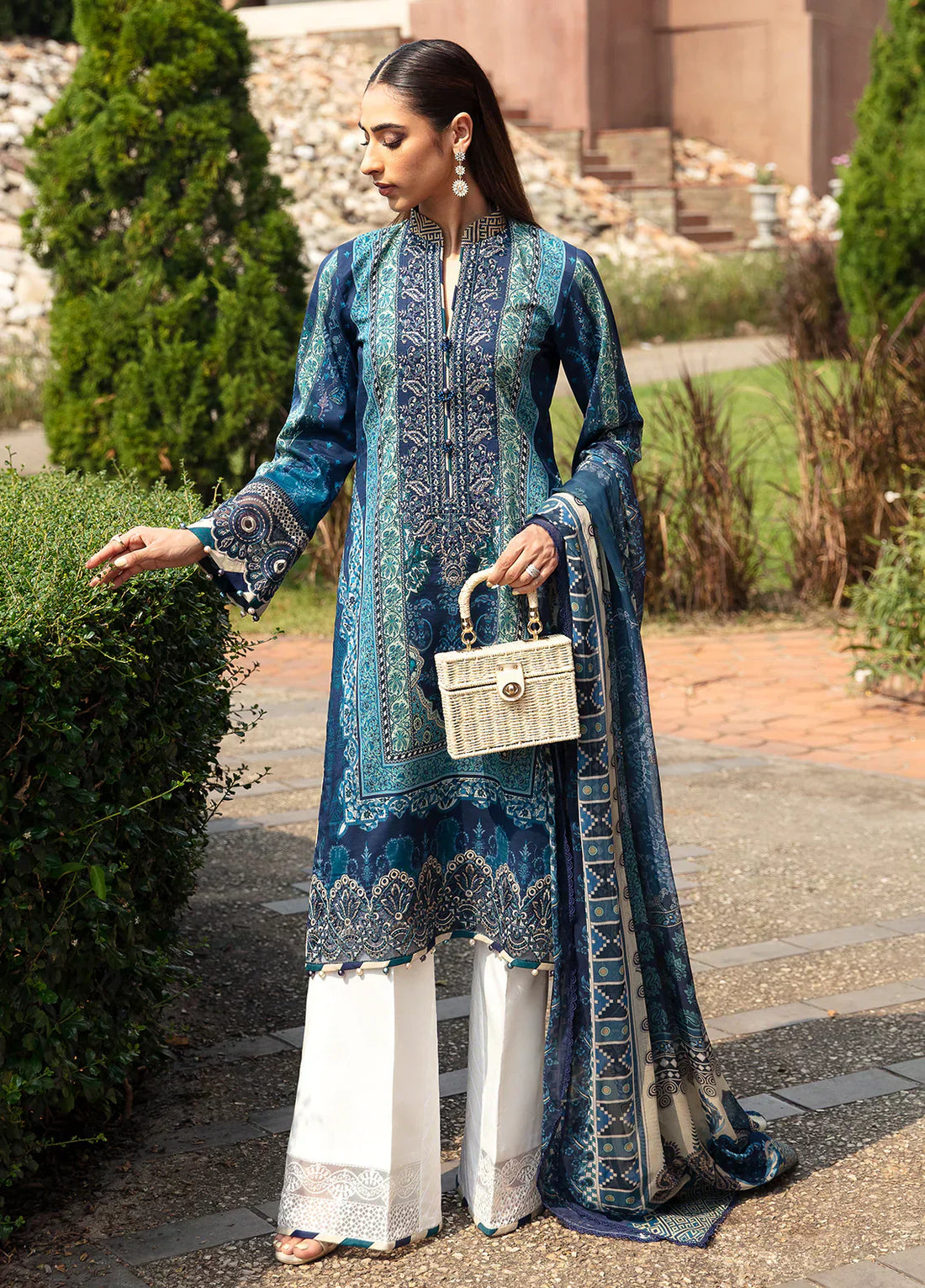 Gulaal | Springtime Ballet | AZUR (GL-L-24V1-08) - by - Libasekhas UK - Registered Vendor of : Gulaal - 100% Original Designer Dresss