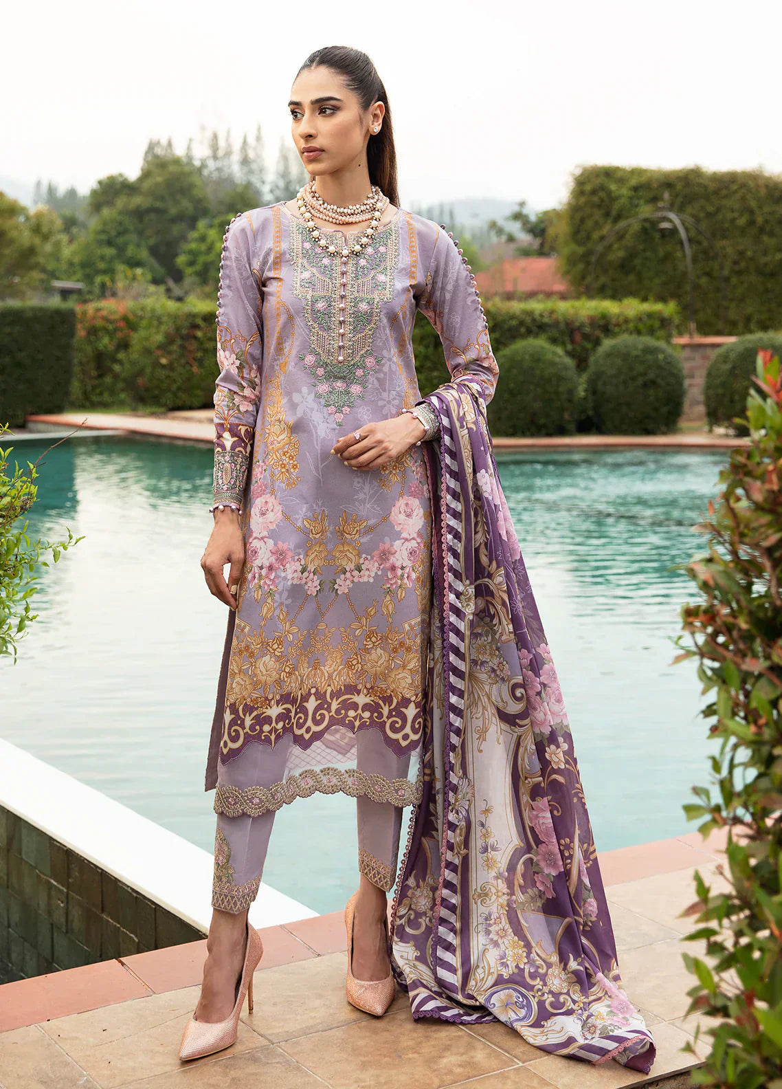 Gulaal | Springtime Ballet | LAVANDE (GL-L-24V1-05) - by - Libasekhas UK - Registered Vendor of : Gulaal - 100% Original Designer Dresss