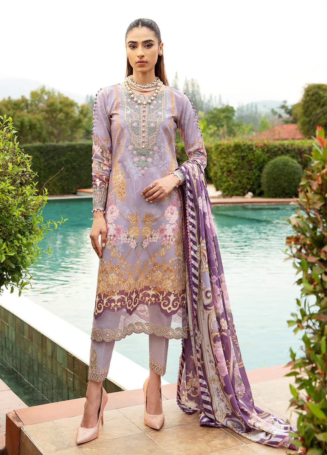 Gulaal | Springtime Ballet | LAVANDE (GL-L-24V1-05) - by - Libasekhas UK - Registered Vendor of : Gulaal - 100% Original Designer Dresss