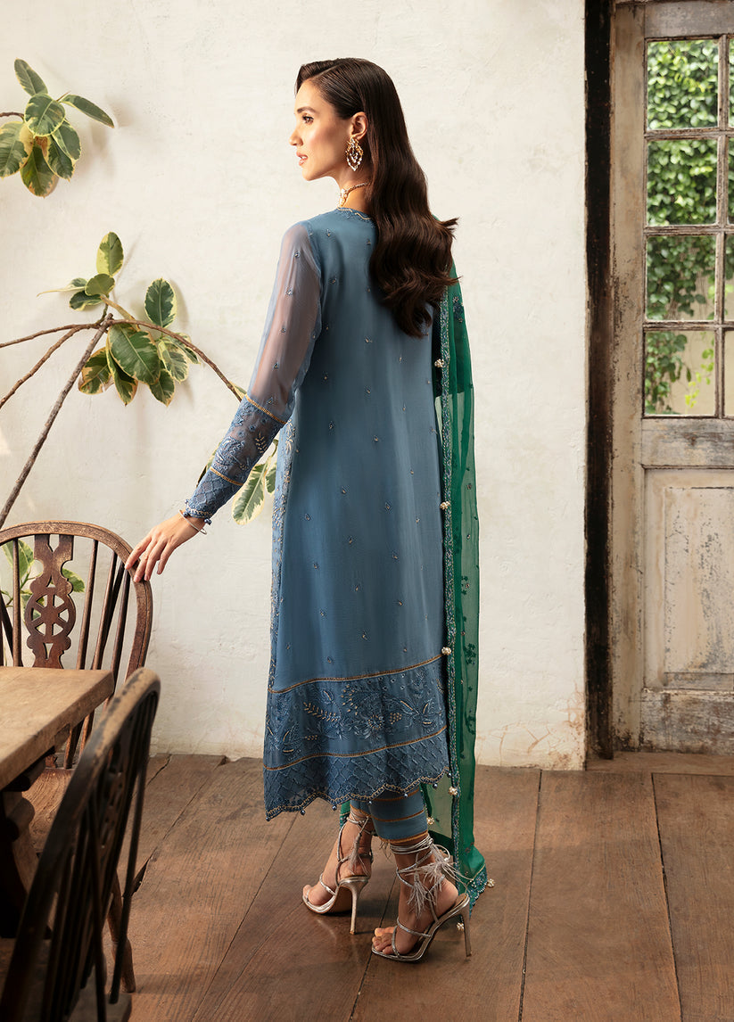 Gulaal | Embroidered Chiffon Eid Collection | HELIA - by - Libasekhas UK - Registered Vendor of : Gulaal - 100% Original Designer Dresss