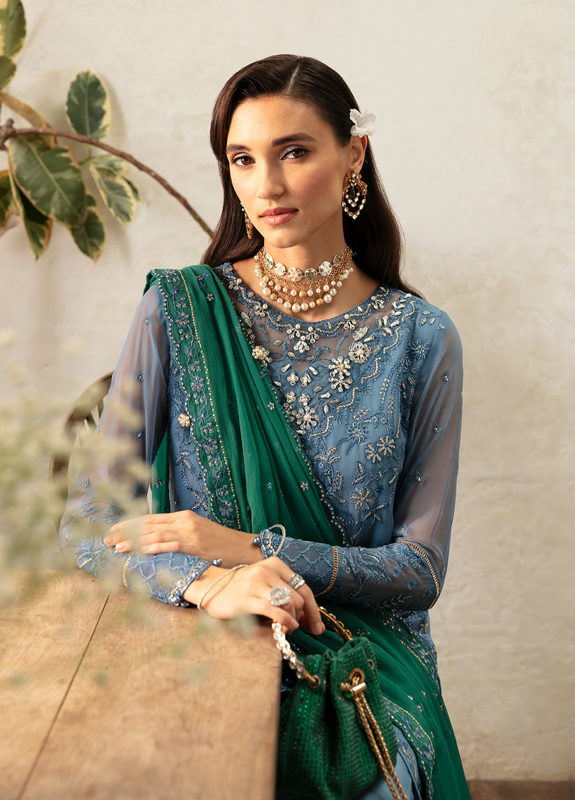 Gulaal | Embroidered Chiffon Eid Collection | HELIA - by - Libasekhas UK - Registered Vendor of : Gulaal - 100% Original Designer Dresss