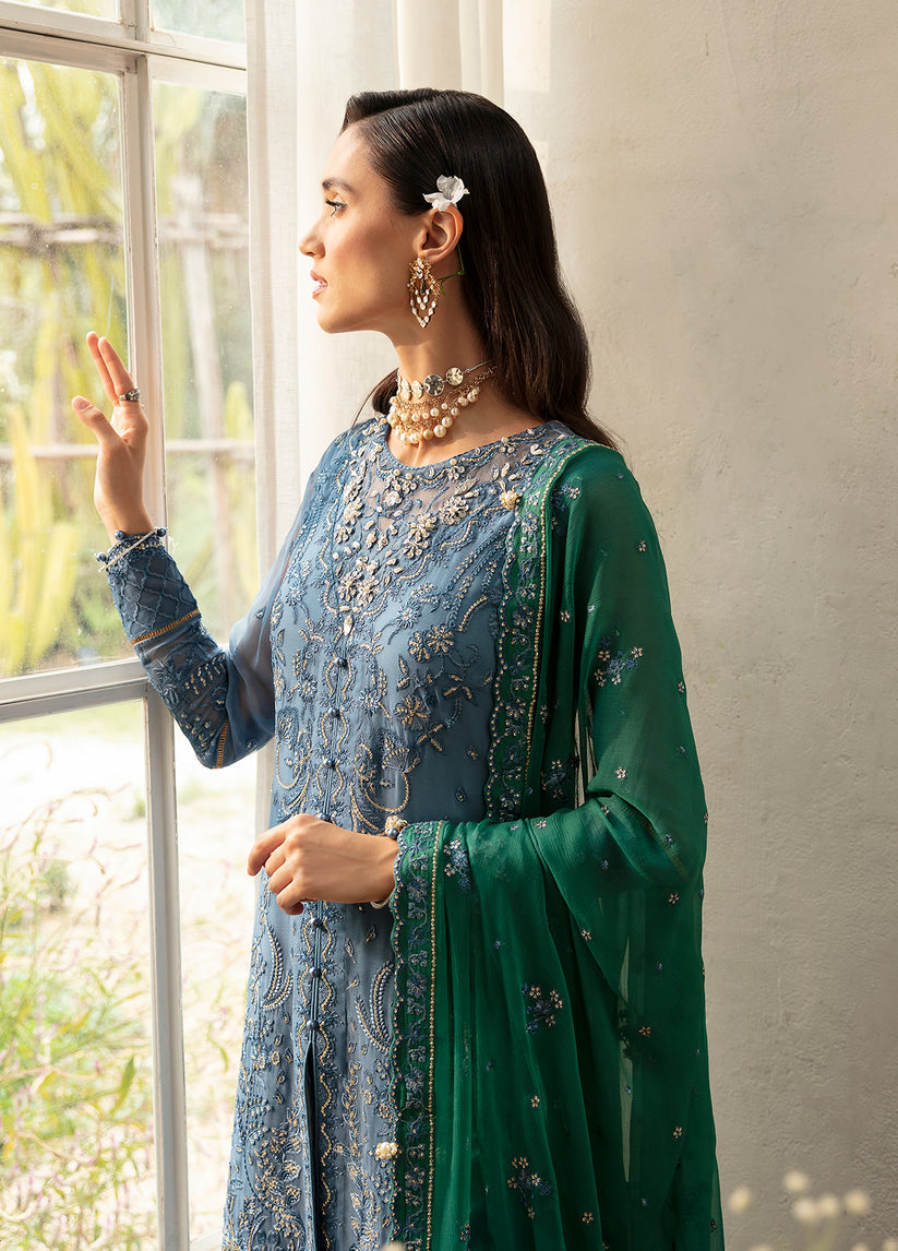 Gulaal | Embroidered Chiffon Eid Collection | HELIA - by - Libasekhas UK - Registered Vendor of : Gulaal - 100% Original Designer Dresss