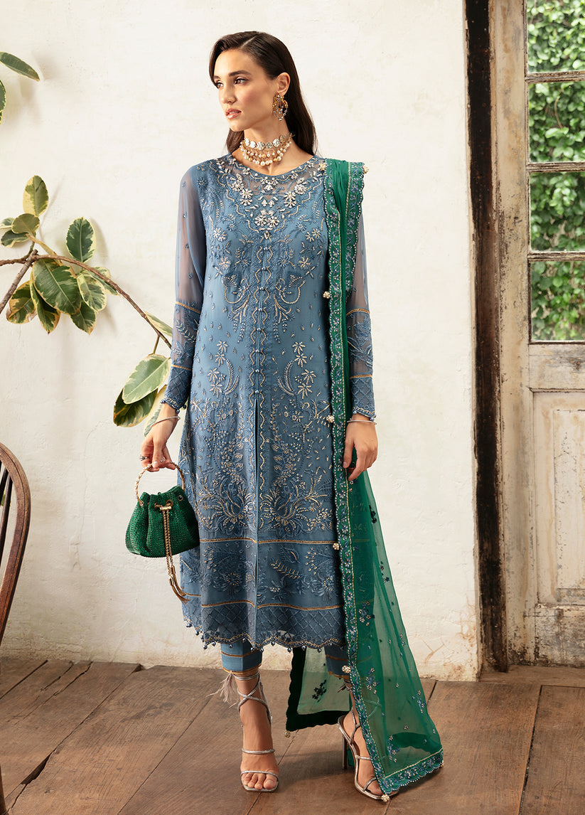 Gulaal | Embroidered Chiffon Eid Collection | HELIA - by - Libasekhas UK - Registered Vendor of : Gulaal - 100% Original Designer Dresss