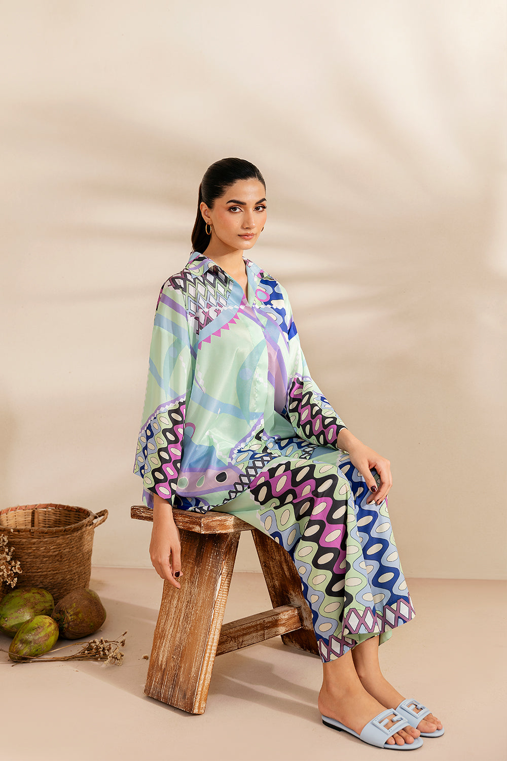 Saira Rizwan | Silk Coords 25 | PARADISE PRISM - SRSP-25-05 - by Libasekhas UK - Registered Vendor of : Saira Rizwan - 100% Original Designer Dress