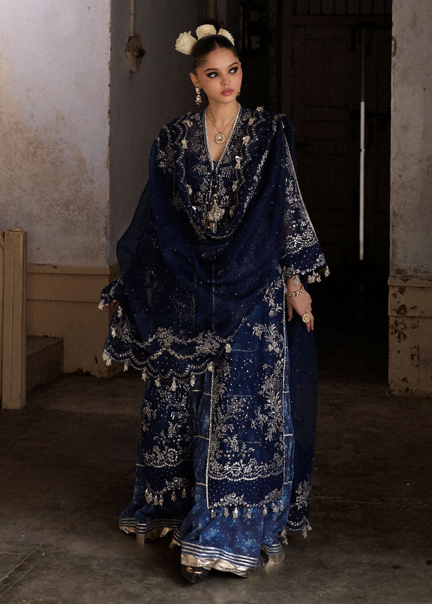 Hussain Rehar | Darlings Festive 25 | Safa - by - Libasekhas UK - Registered Vendor of : Hussain Rehar - 100% Original Designer Dresss
