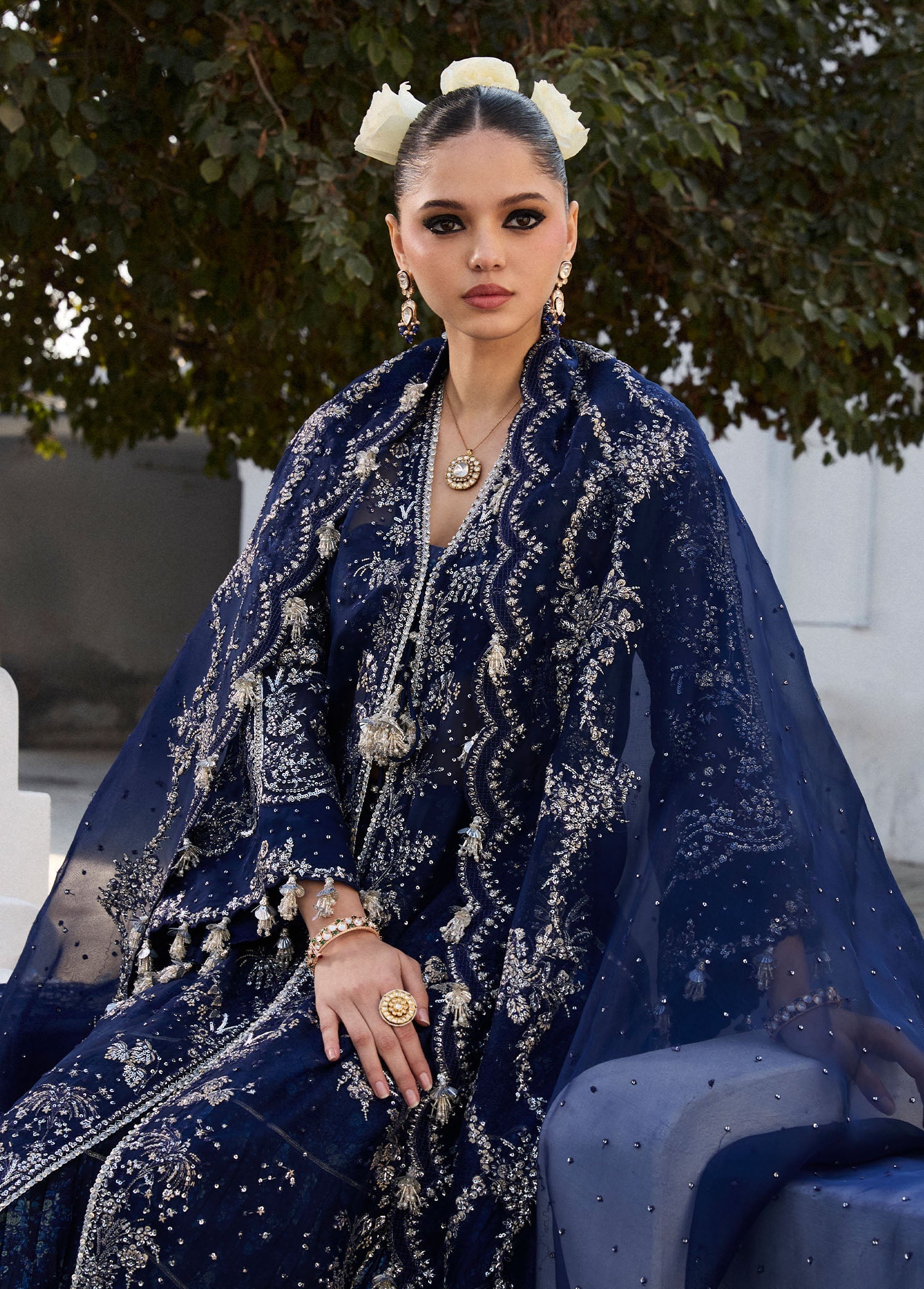 Hussain Rehar | Darlings Festive 25 | Safa - by - Libasekhas UK - Registered Vendor of : Hussain Rehar - 100% Original Designer Dresss
