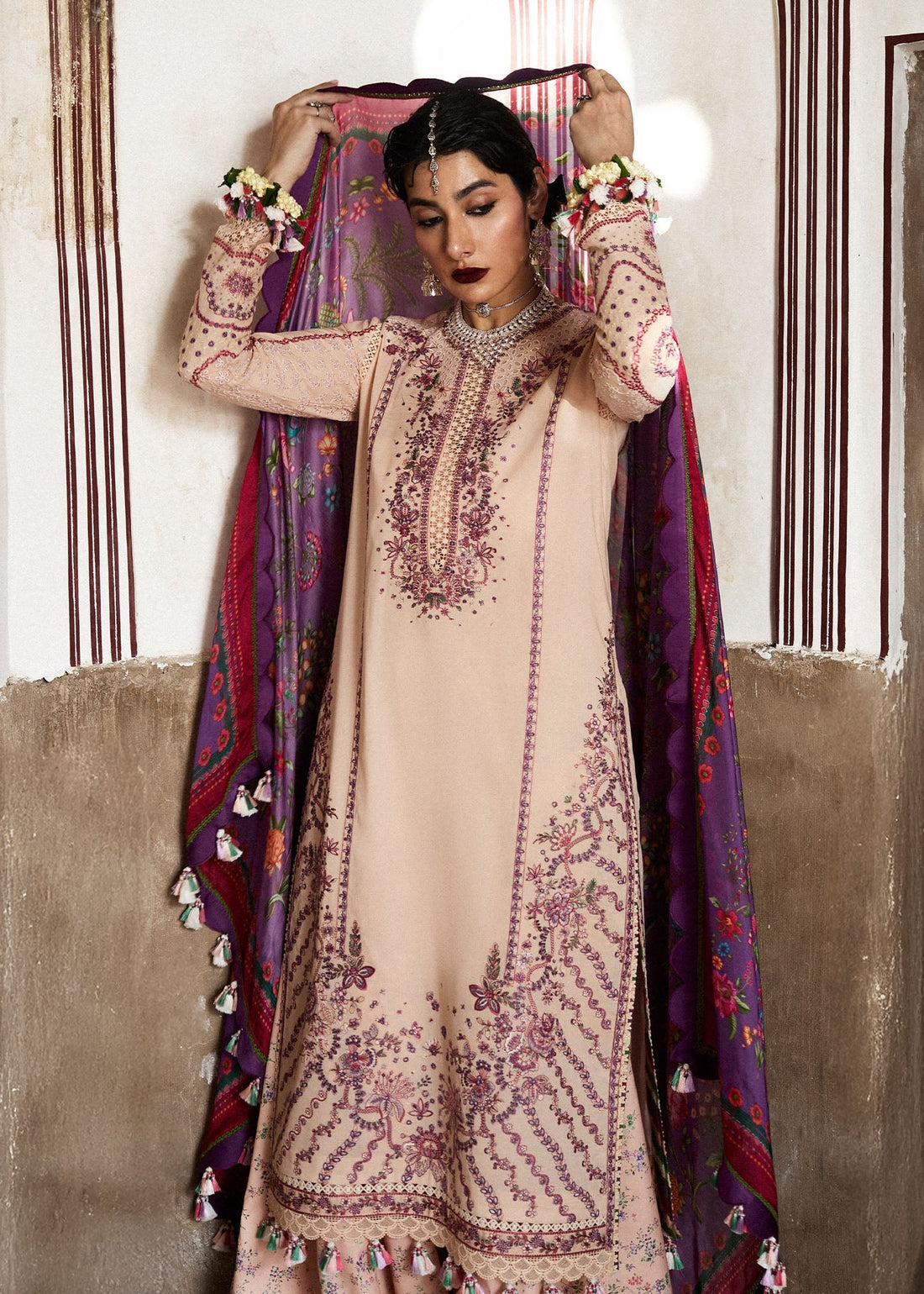Hussain Rehar | Nirmal SS 25 | Lehr - by - Libasekhas UK - Registered Vendor of : Hussain Rehar - 100% Original Designer Dresss