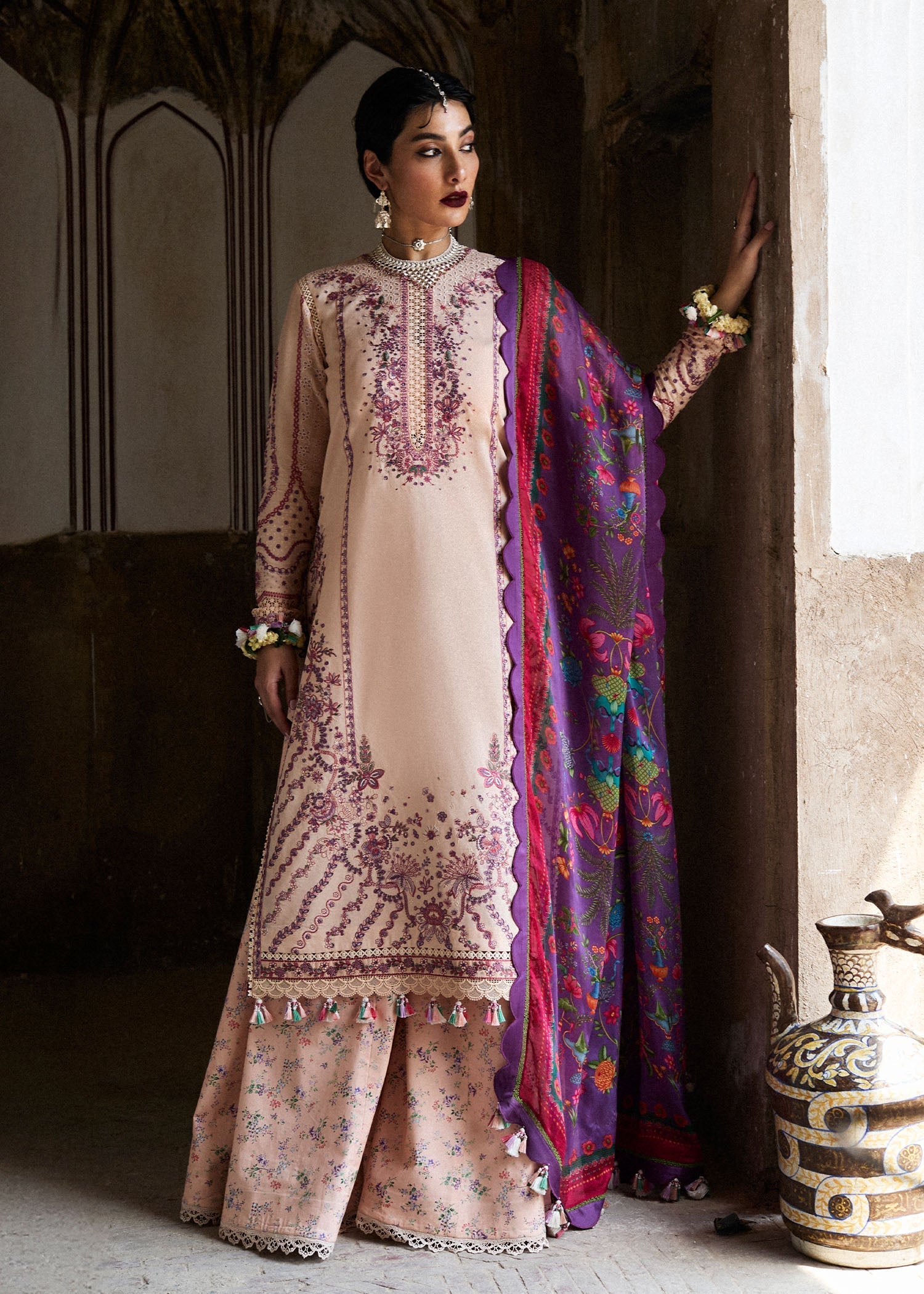 Hussain Rehar | Nirmal SS 25 | Lehr - by - Libasekhas UK - Registered Vendor of : Hussain Rehar - 100% Original Designer Dresss