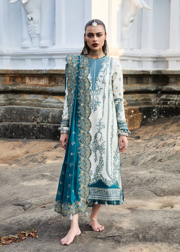 Hussain Rehar | Luxury Lawn 25 | Veil - by - Libasekhas UK - Registered Vendor of : Hussain Rehar - 100% Original Designer Dresss