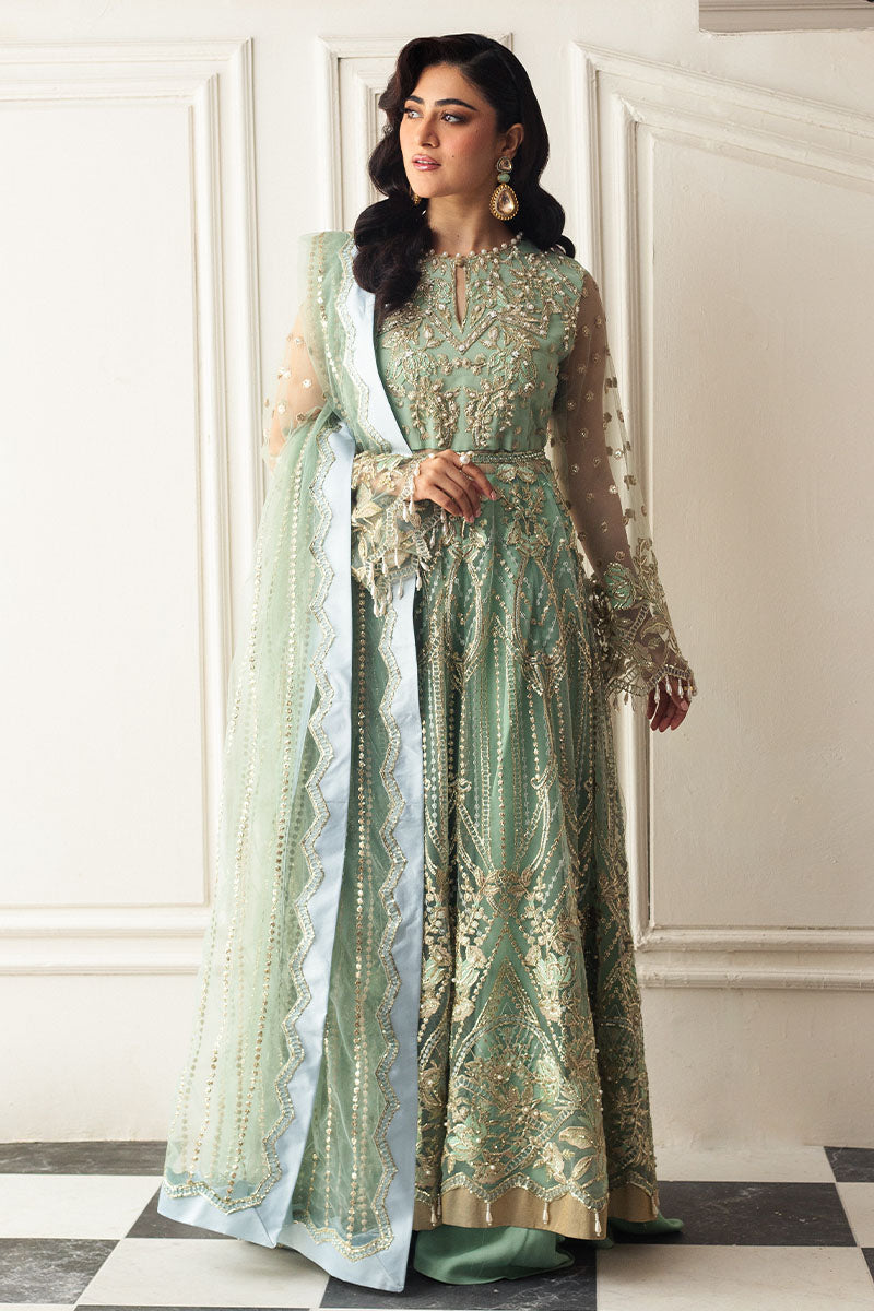 Mushq | Hemline Aura Debut Wedding Formals | PISTACHIO - by - Libasekhas UK - Registered Vendor of : Mushq - 100% Original Designer Dresss