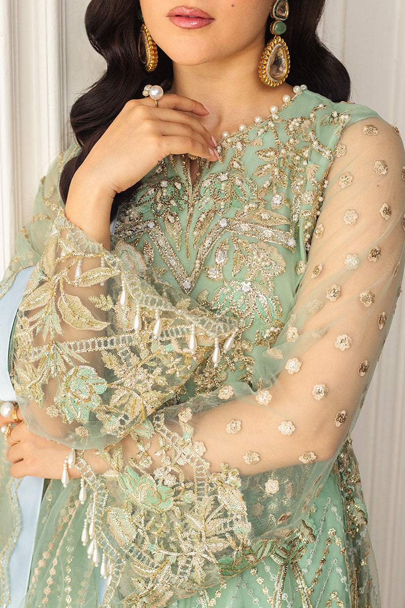 Mushq | Hemline Aura Debut Wedding Formals | PISTACHIO - by - Libasekhas UK - Registered Vendor of : Mushq - 100% Original Designer Dresss