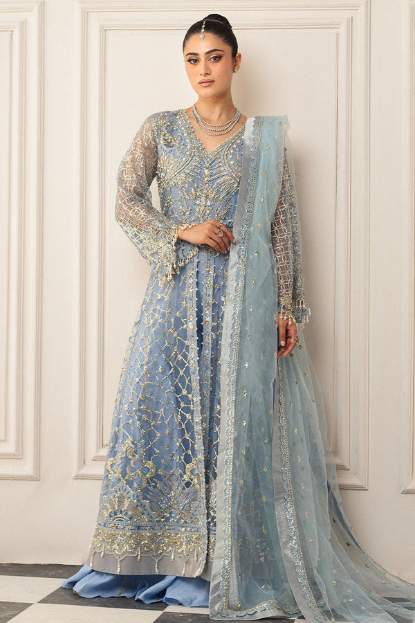 Mushq | Hemline Aura Debut Wedding Formals | PERIWINKLE - by - Libasekhas UK - Registered Vendor of : Mushq - 100% Original Designer Dresss