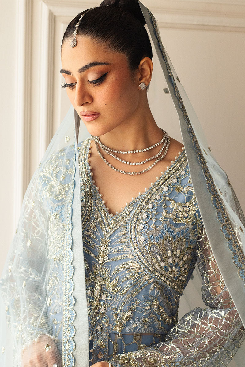 Mushq | Hemline Aura Debut Wedding Formals | PERIWINKLE - by - Libasekhas UK - Registered Vendor of : Mushq - 100% Original Designer Dresss