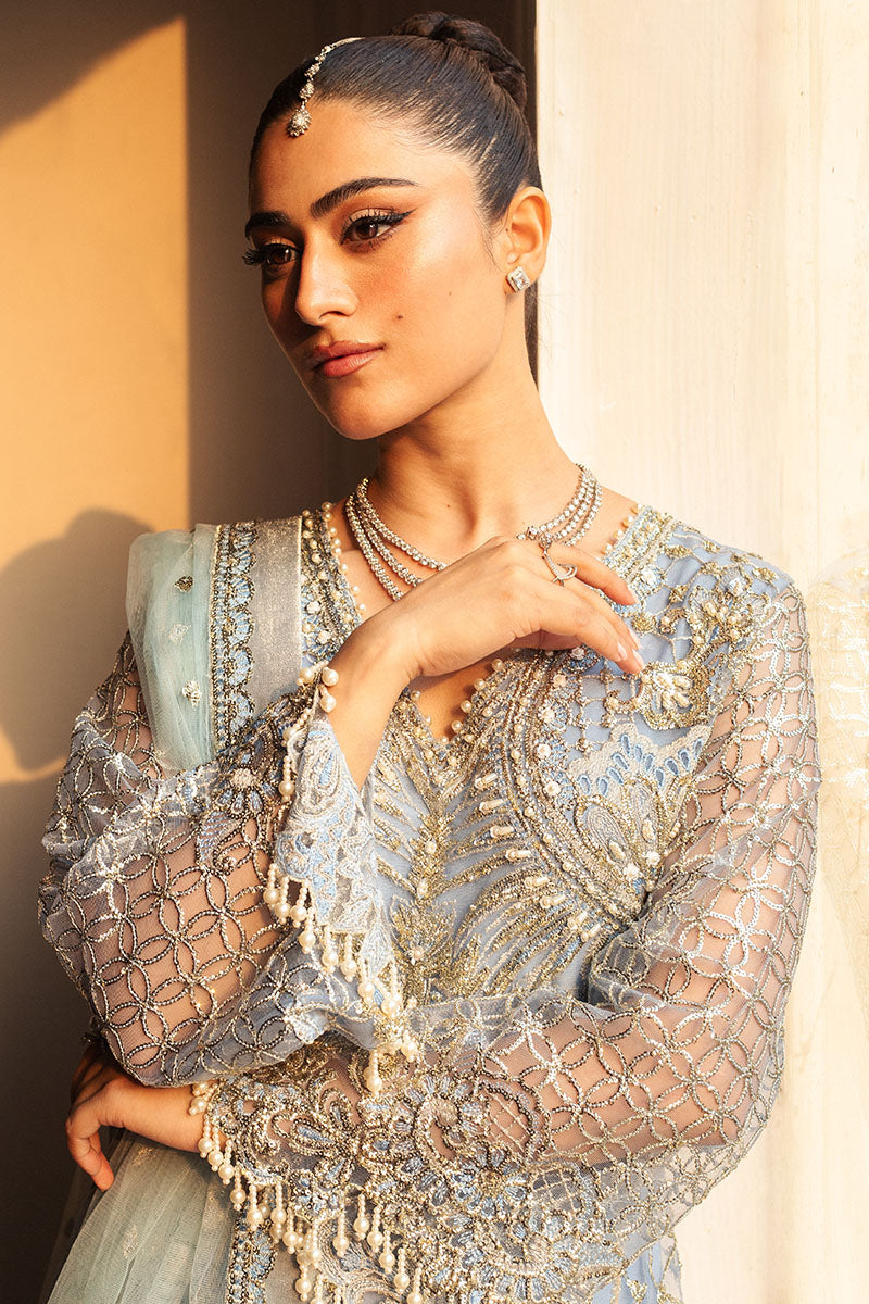 Mushq | Hemline Aura Debut Wedding Formals | PERIWINKLE - by - Libasekhas UK - Registered Vendor of : Mushq - 100% Original Designer Dresss