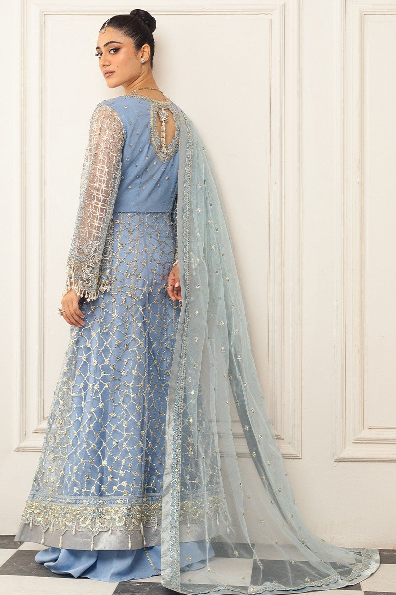 Mushq | Hemline Aura Debut Wedding Formals | PERIWINKLE - by - Libasekhas UK - Registered Vendor of : Mushq - 100% Original Designer Dresss
