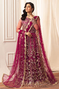 Mushq | Hemline Aura Debut Wedding Formals | FUCHSIA - by - Libasekhas UK - Registered Vendor of : Mushq - 100% Original Designer Dresss