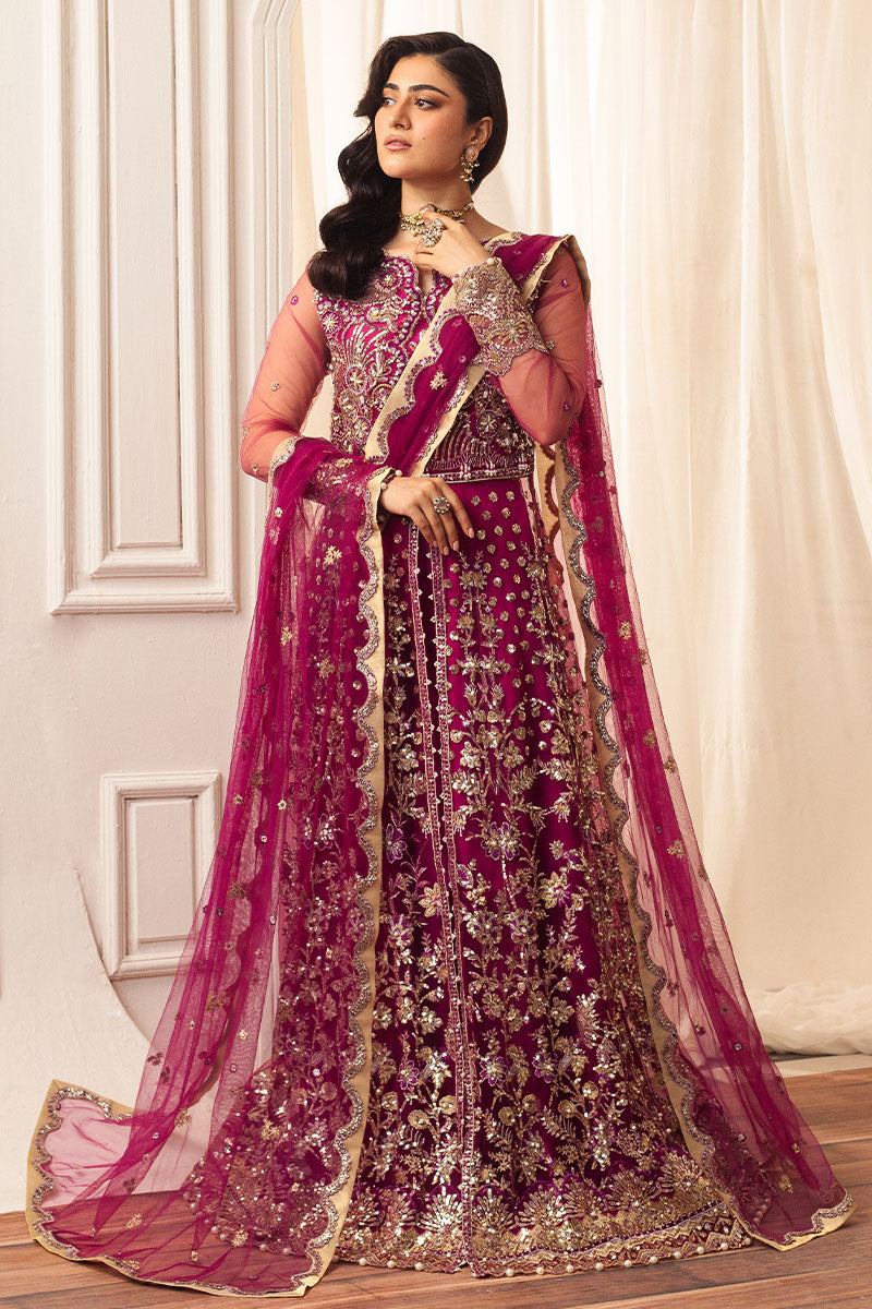 Mushq | Hemline Aura Debut Wedding Formals | FUCHSIA - by - Libasekhas UK - Registered Vendor of : Mushq - 100% Original Designer Dresss