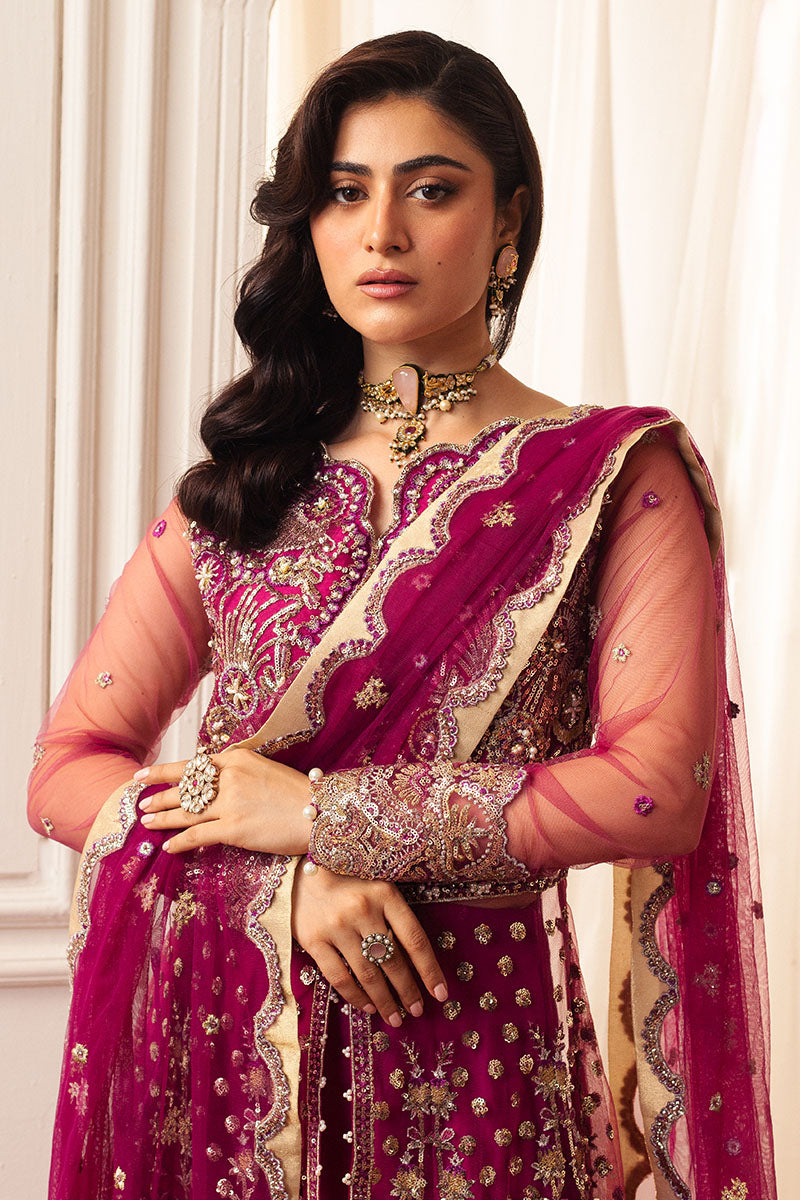 Mushq | Hemline Aura Debut Wedding Formals | FUCHSIA - by - Libasekhas UK - Registered Vendor of : Mushq - 100% Original Designer Dresss