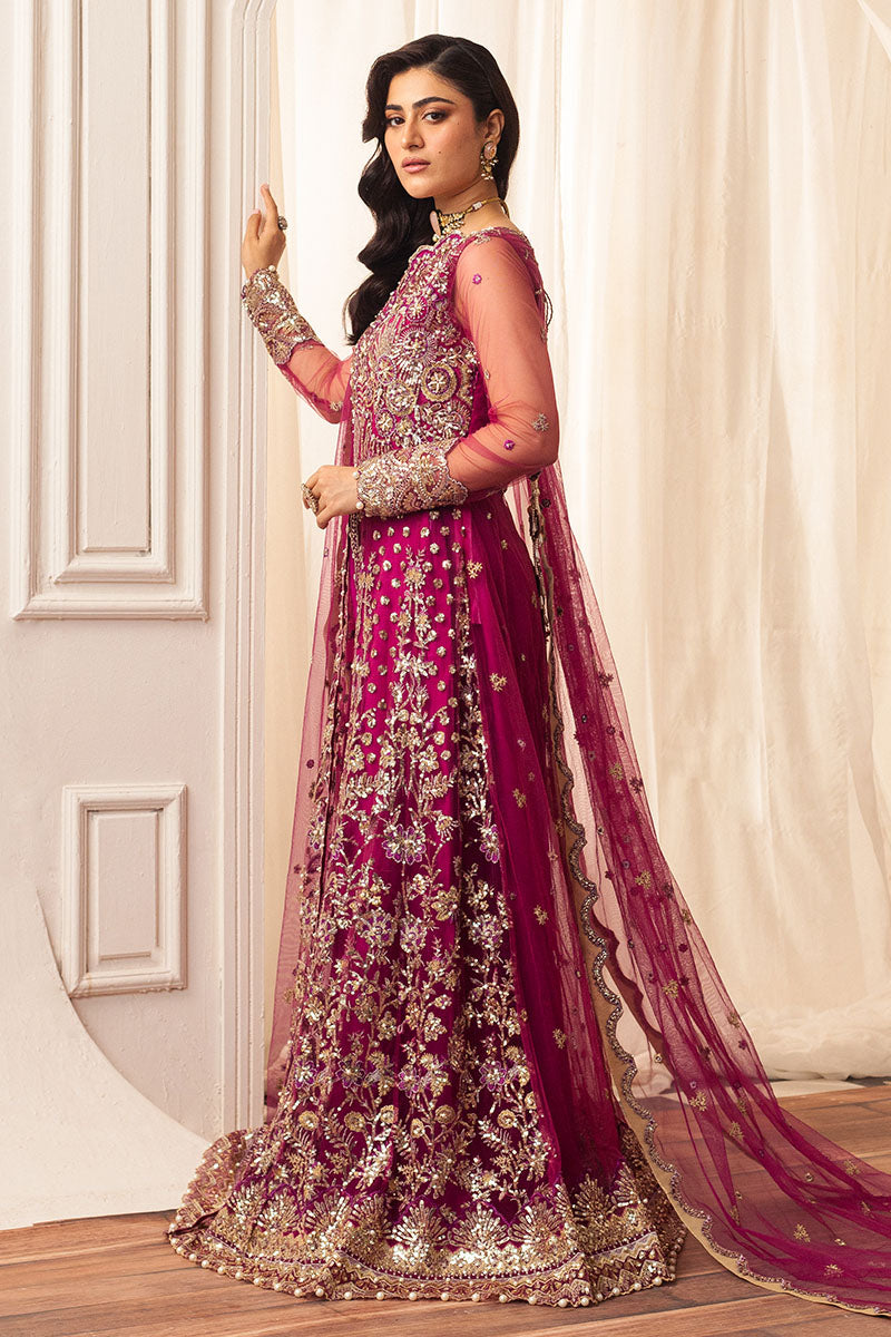 Mushq | Hemline Aura Debut Wedding Formals | FUCHSIA - by - Libasekhas UK - Registered Vendor of : Mushq - 100% Original Designer Dresss