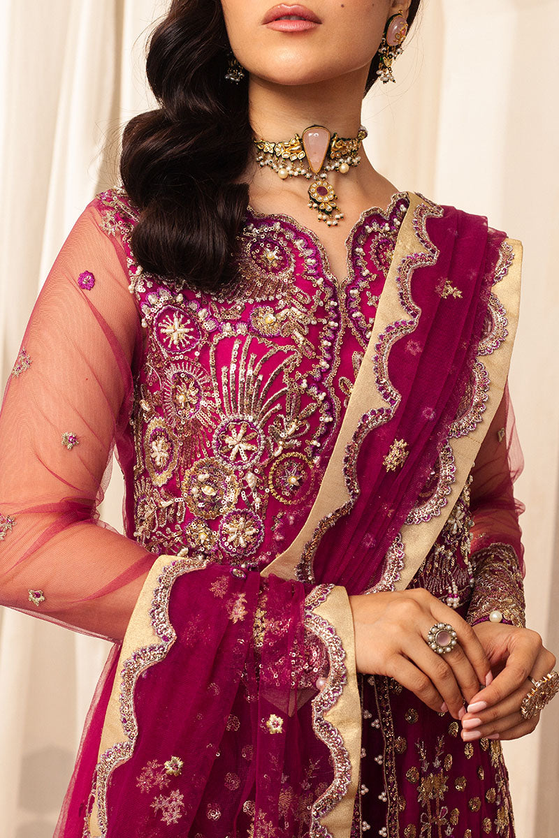 Mushq | Hemline Aura Debut Wedding Formals | FUCHSIA - by - Libasekhas UK - Registered Vendor of : Mushq - 100% Original Designer Dresss