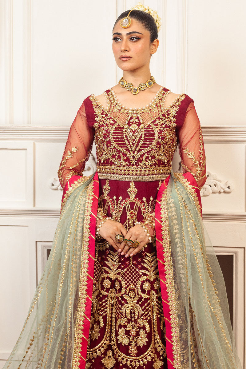 Mushq | Hemline Aura Debut Wedding Formals | SCARLET - by - Libasekhas UK - Registered Vendor of : Mushq - 100% Original Designer Dresss