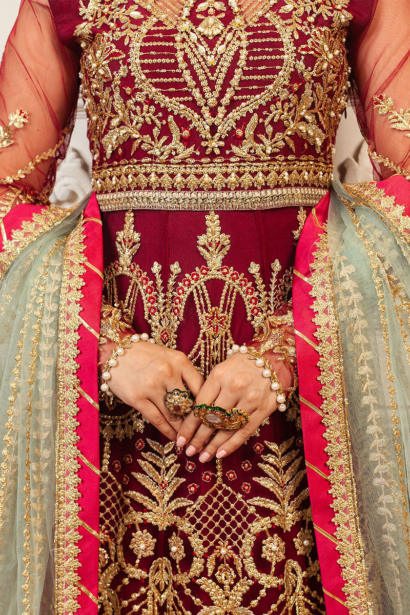 Mushq | Hemline Aura Debut Wedding Formals | SCARLET - by - Libasekhas UK - Registered Vendor of : Mushq - 100% Original Designer Dresss