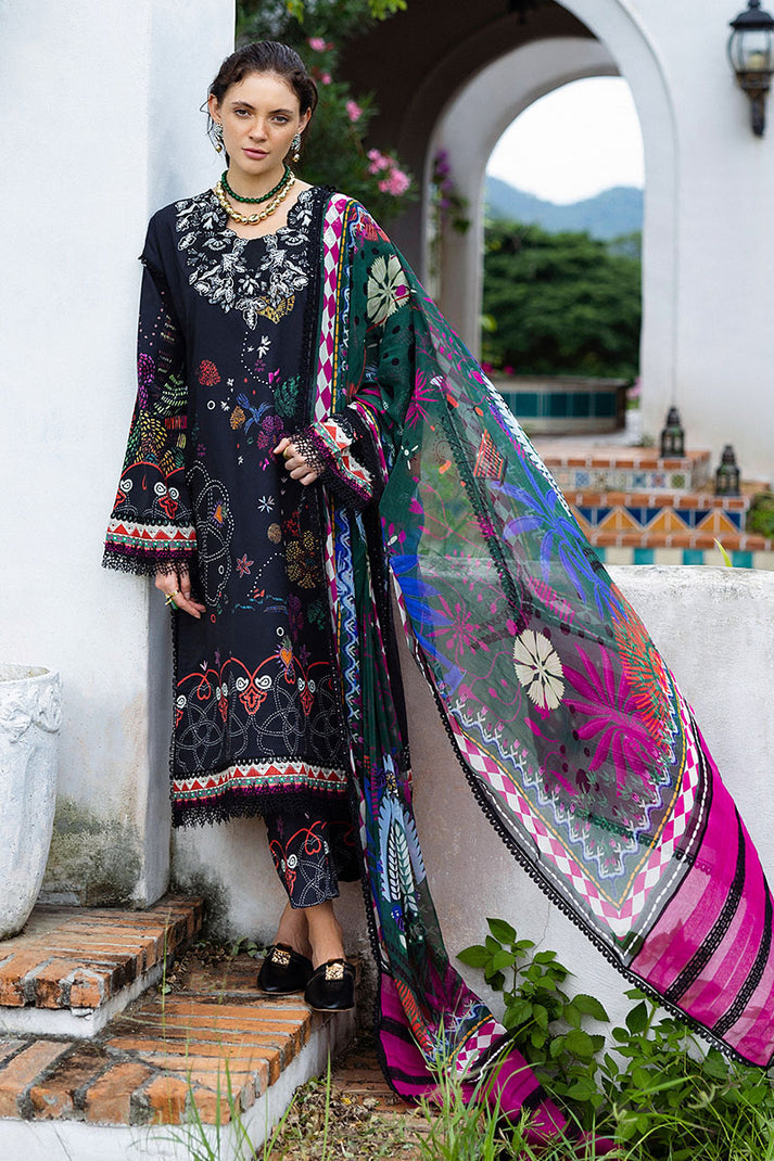 Mushq | Mirasol Printed Cambric | Medi Noche - by Libasekhas UK - Registered Vendor of : Mushq - 100% Original Designer Dress