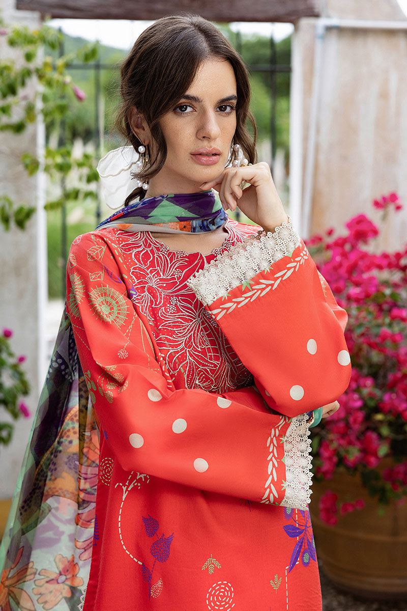 Mushq | Mirasol Printed Cambric | Carmin Rosa - by Libasekhas UK - Registered Vendor of : Mushq - 100% Original Designer Dress