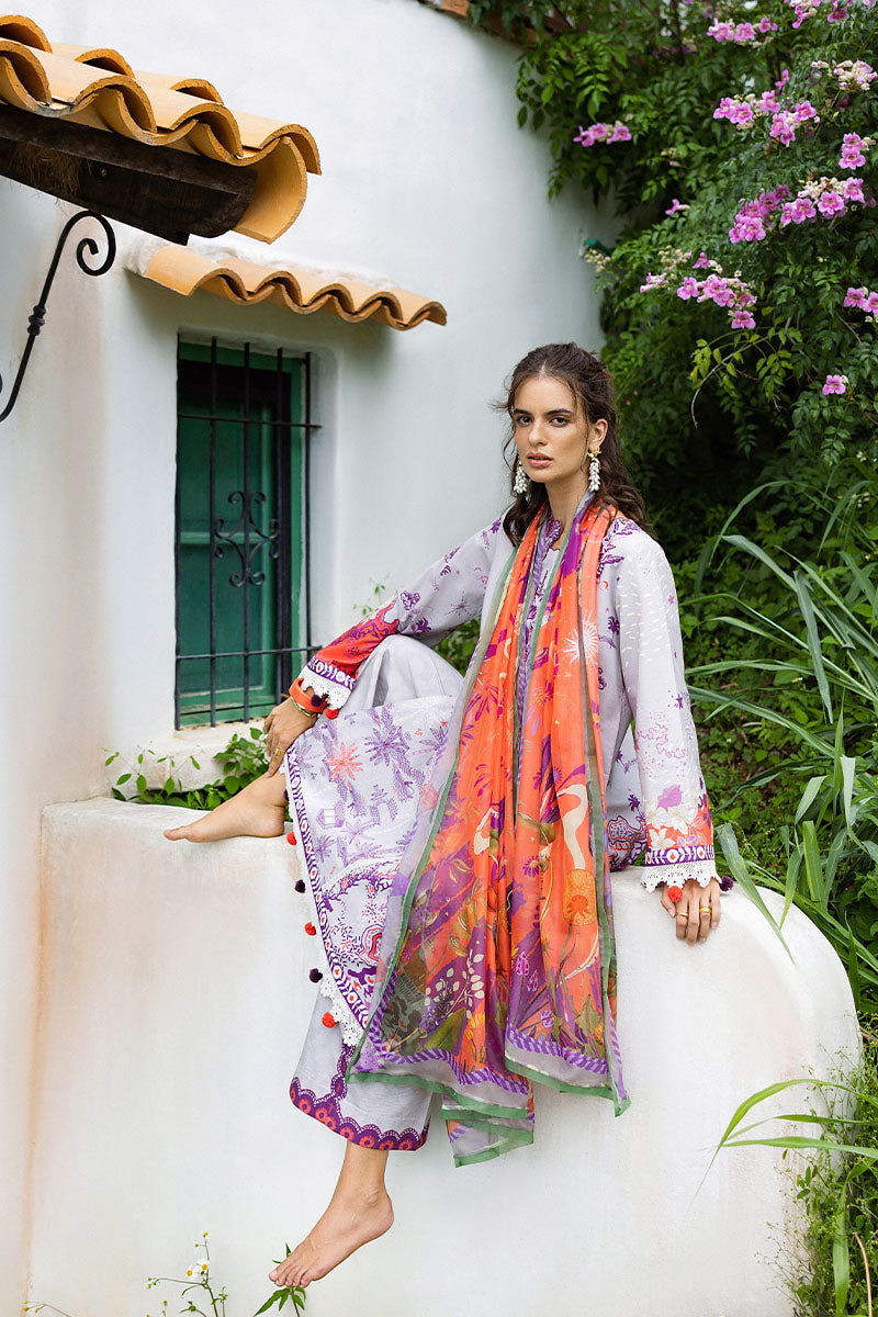 Mushq | Mirasol Printed Cambric | Luna Plata - by Libasekhas UK - Registered Vendor of : Mushq - 100% Original Designer Dress