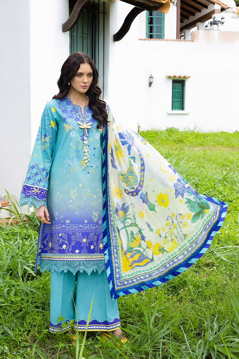Mushq | Mirasol Printed Cambric | Mar Azul - by Libasekhas UK - Registered Vendor of : Mushq - 100% Original Designer Dress