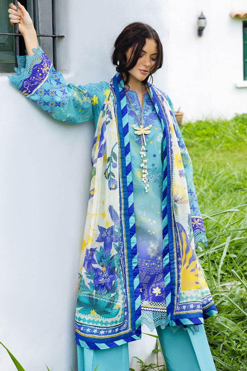 Mushq | Mirasol Printed Cambric | Mar Azul - by Libasekhas UK - Registered Vendor of : Mushq - 100% Original Designer Dress