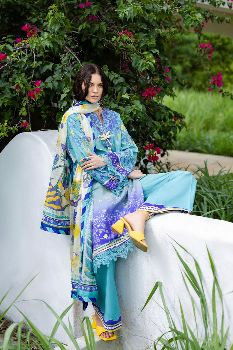Mushq | Mirasol Printed Cambric | Mar Azul - by Libasekhas UK - Registered Vendor of : Mushq - 100% Original Designer Dress