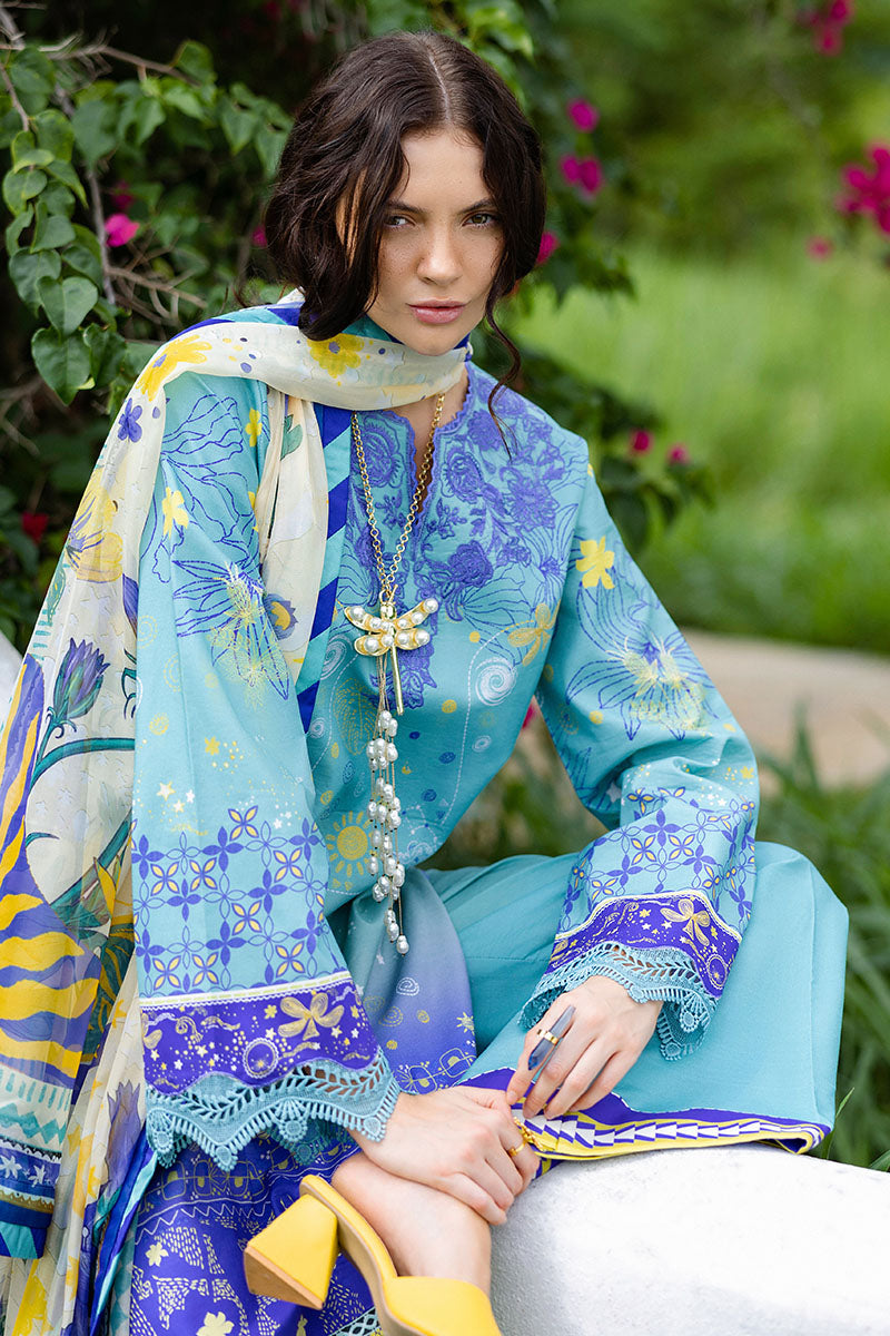 Mushq | Mirasol Printed Cambric | Mar Azul - by Libasekhas UK - Registered Vendor of : Mushq - 100% Original Designer Dress
