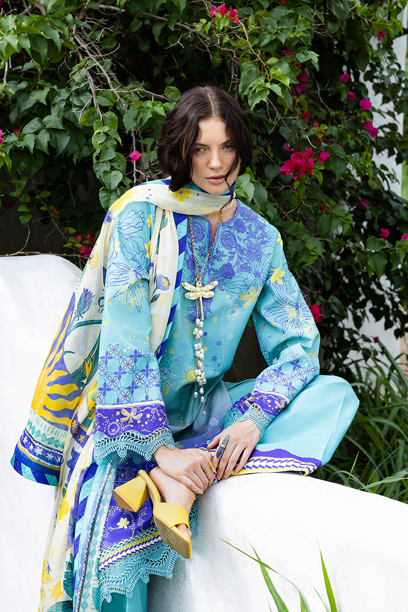 Mushq | Mirasol Printed Cambric | Mar Azul - by Libasekhas UK - Registered Vendor of : Mushq - 100% Original Designer Dress