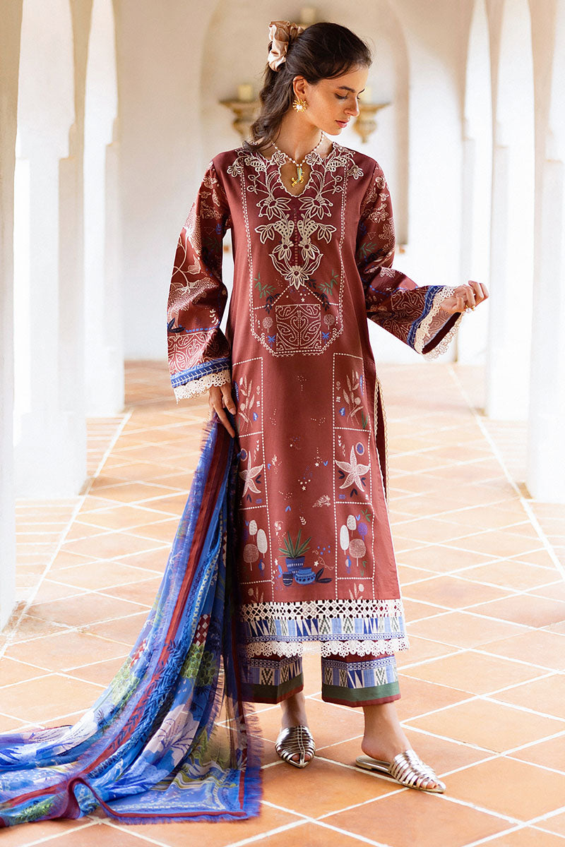 Mushq | Mirasol Printed Cambric | Santo Mio - by Libasekhas UK - Registered Vendor of : Mushq - 100% Original Designer Dress