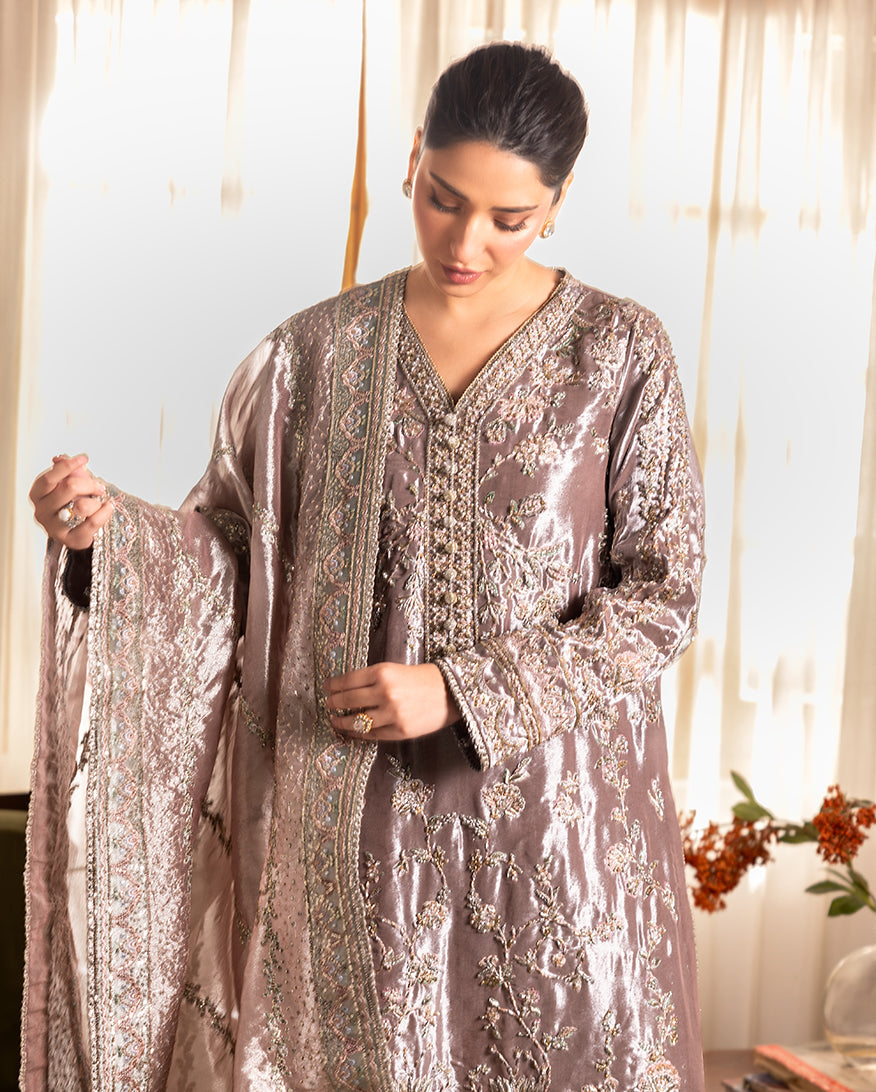 Mushq | Sunehri Lama Silk | Hamna - by Libasekhas UK - Registered Vendor of : Mushq - 100% Original Designer Dress