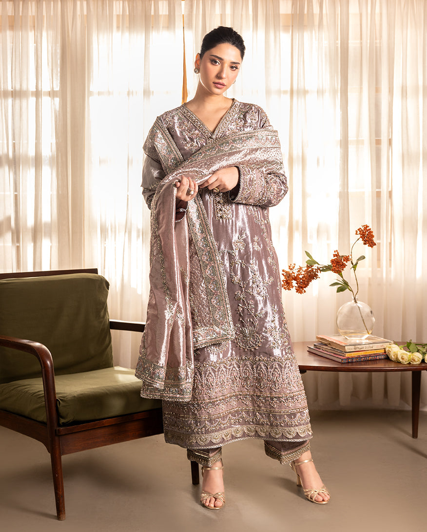 Mushq | Sunehri Lama Silk | Hamna - by Libasekhas UK - Registered Vendor of : Mushq - 100% Original Designer Dress