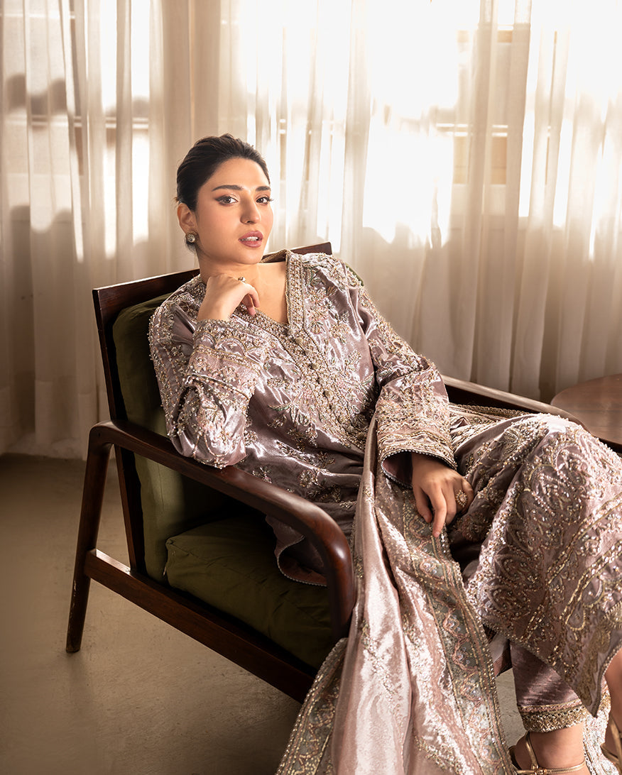 Mushq | Sunehri Lama Silk | Hamna - by Libasekhas UK - Registered Vendor of : Mushq - 100% Original Designer Dress