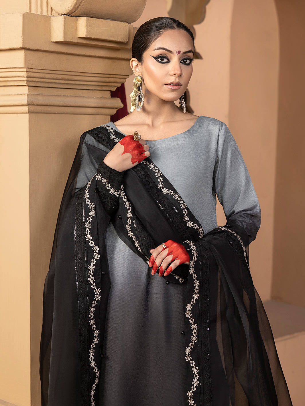 Hem Stitch | Raw Silk Edit 25 | Hazel - by - Libasekhas UK - Registered Vendor of : Hemstitch - 100% Original Designer Dresss