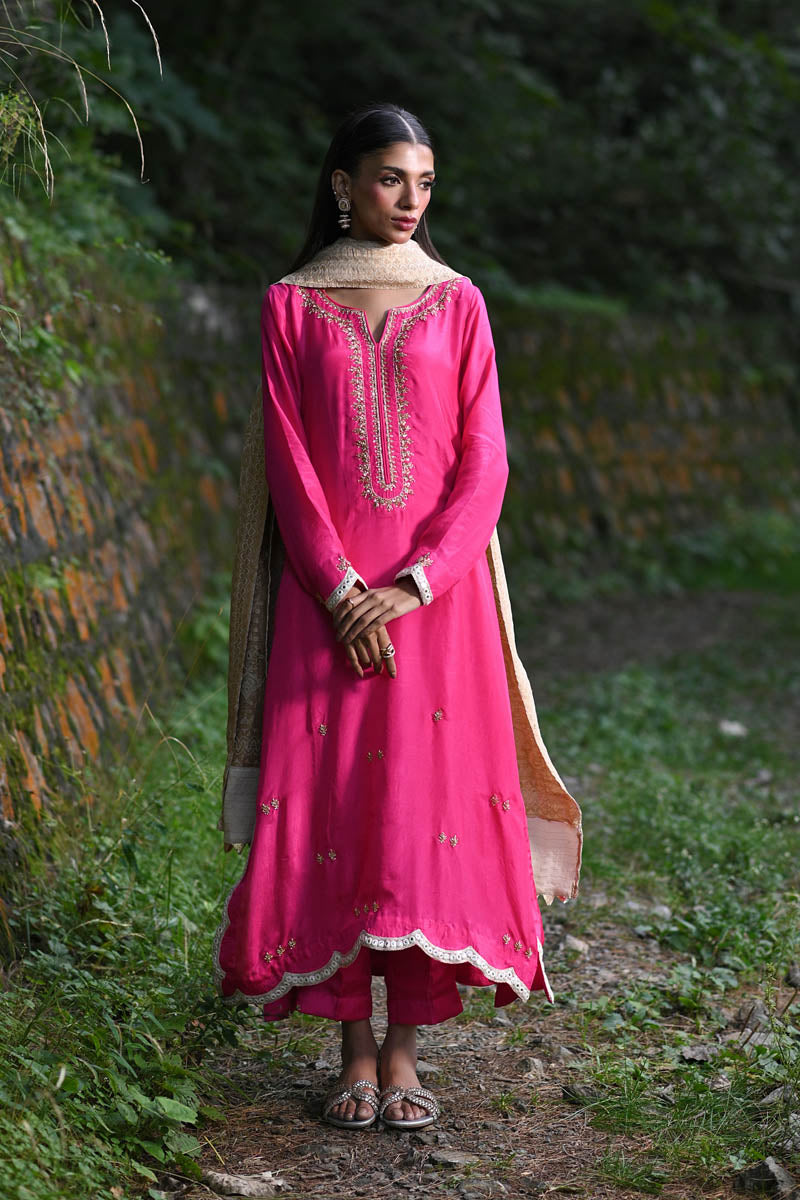 Hue Pret | Farasha Luxury Pret | Fuchsia - by - Libasekhas UK - Registered Vendor of : Hue Pret - 100% Original Designer Dresss