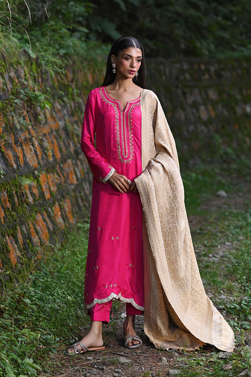 Hue Pret | Farasha Luxury Pret | Fuchsia - by - Libasekhas UK - Registered Vendor of : Hue Pret - 100% Original Designer Dresss
