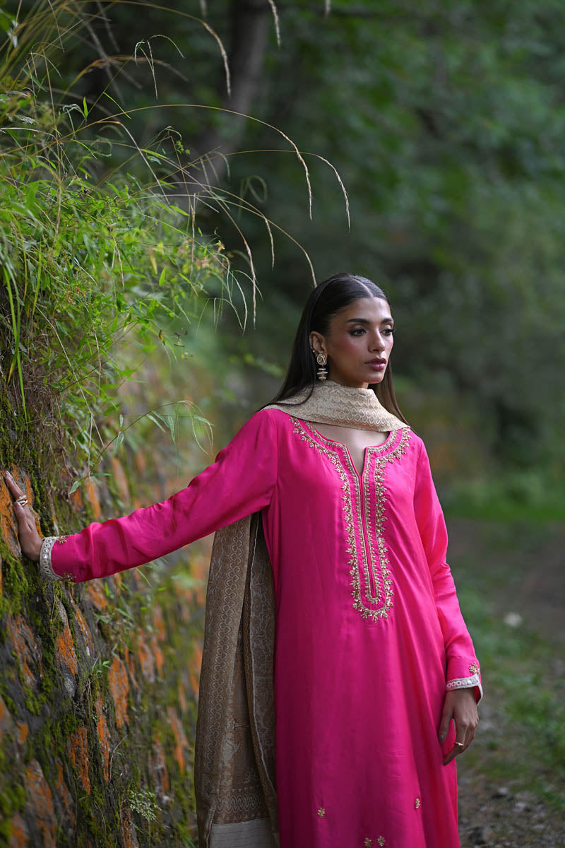 Hue Pret | Farasha Luxury Pret | Fuchsia - by - Libasekhas UK - Registered Vendor of : Hue Pret - 100% Original Designer Dresss