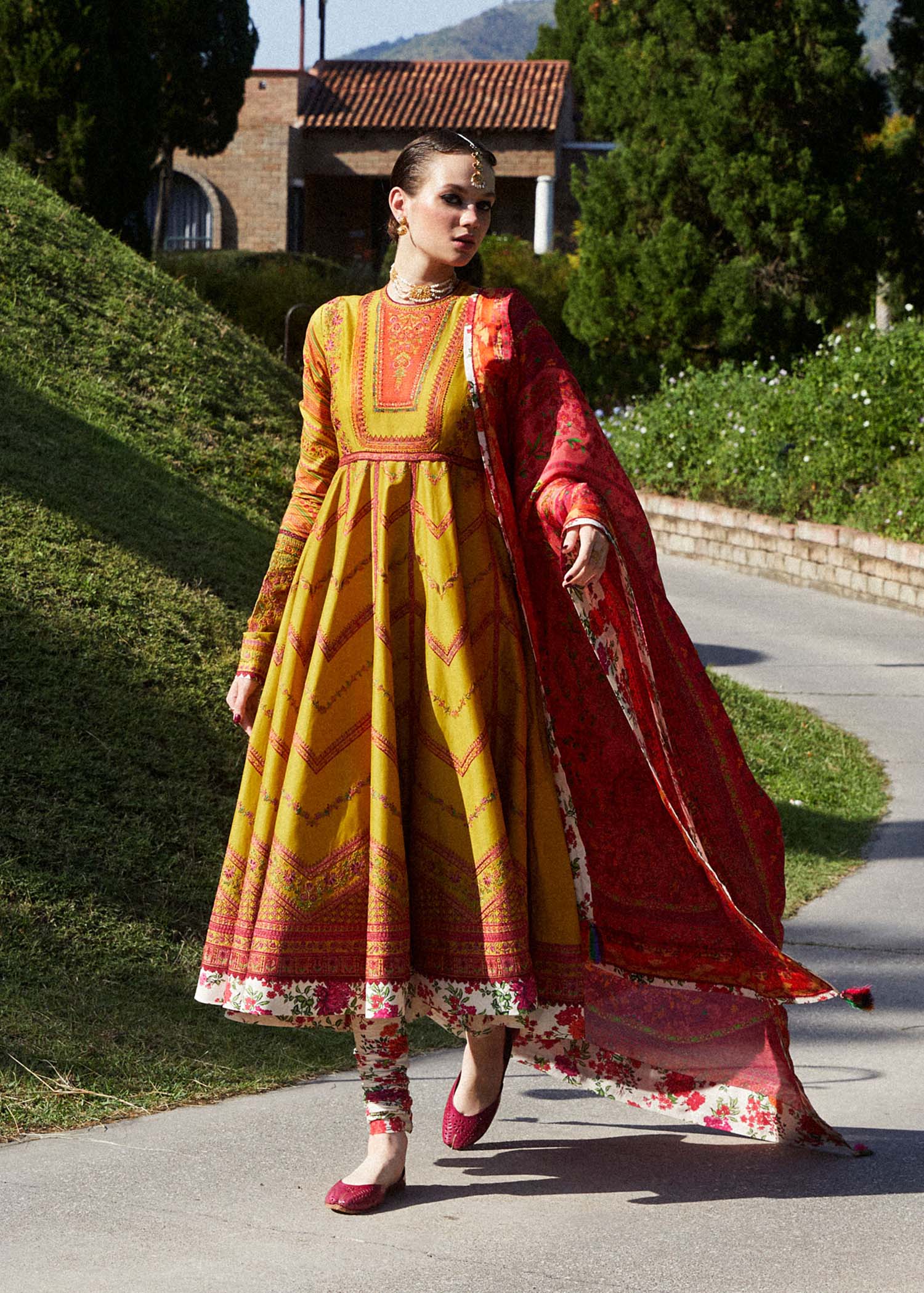 Hussain Rehar | Zaiba-Eid Lawn Collection24 | Sunehri - by - Libasekhas UK - Registered Vendor of : Hussain Rehar - 100% Original Designer Dresss