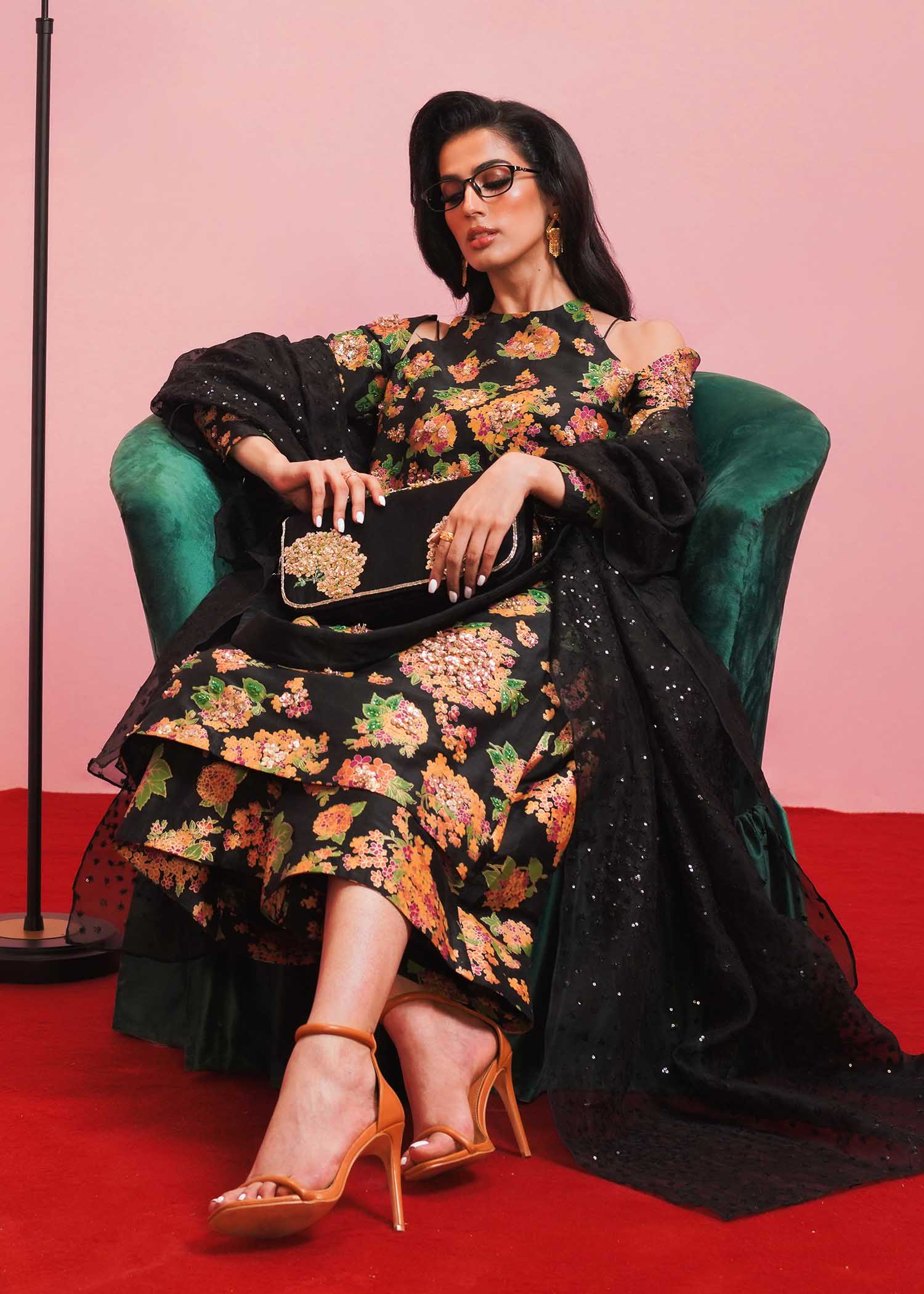 Hussain Rehar | Basic Not Basic |  Midnight - by - Libasekhas UK - Registered Vendor of : Hussain Rehar - 100% Original Designer Dresss