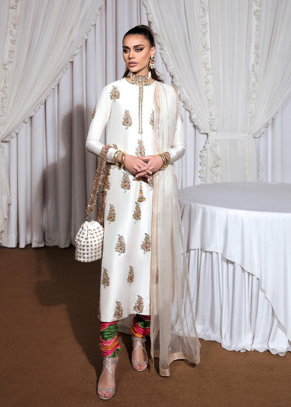 Hussain Rehar | Basic Not Basic |  Blanc - by - Libasekhas UK - Registered Vendor of : Hussain Rehar - 100% Original Designer Dresss