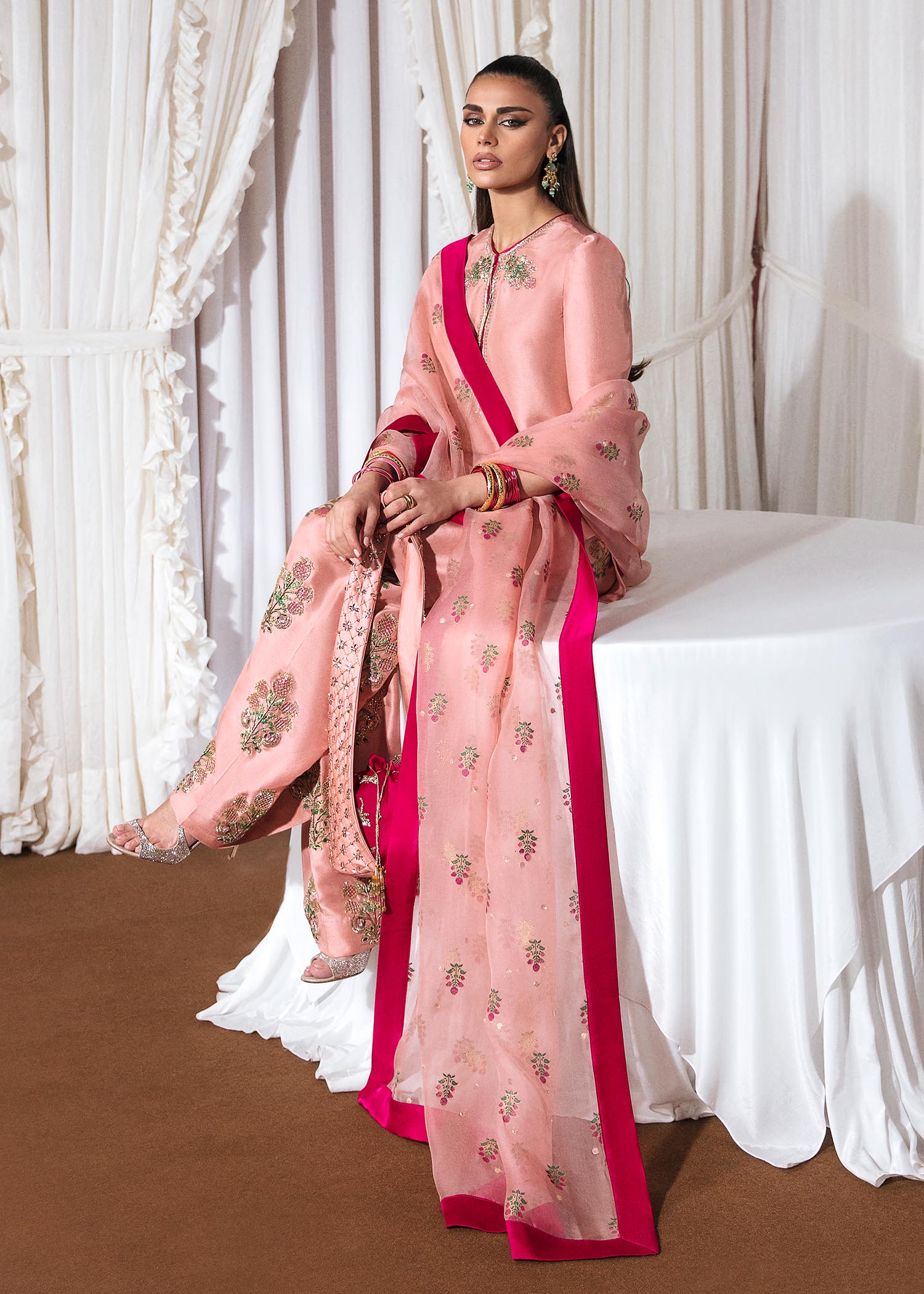 Hussain Rehar | Basic Not Basic |  Incarnat - by - Libasekhas UK - Registered Vendor of : Hussain Rehar - 100% Original Designer Dresss