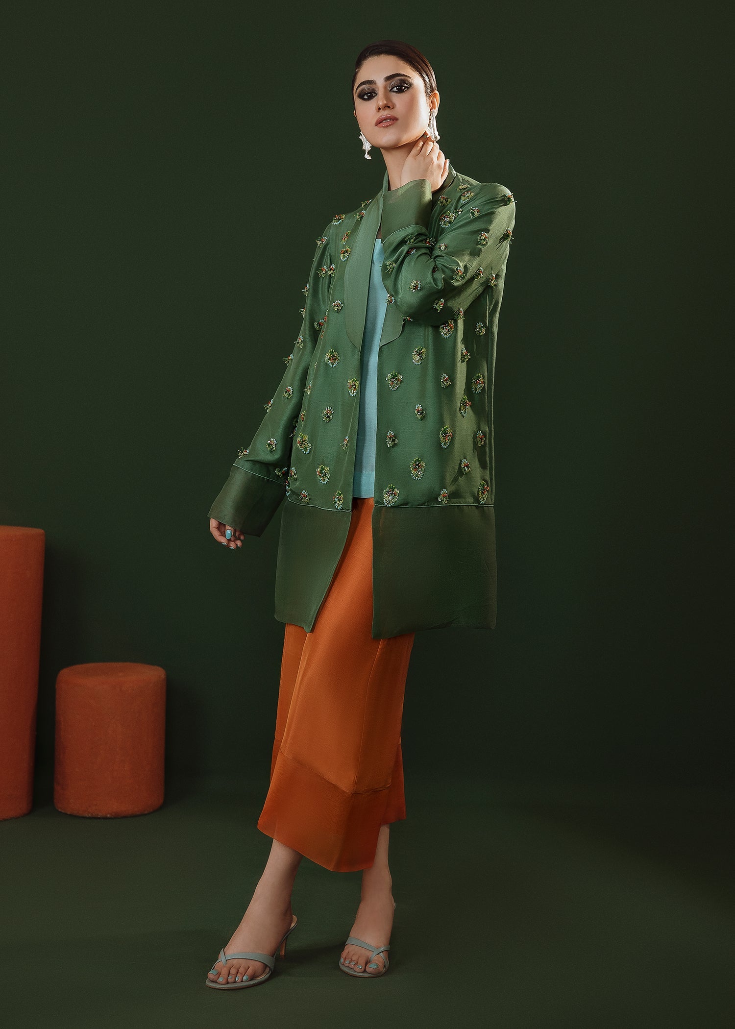 Hussain Rehar | Basic Not Basic |  Wild poppy - by - Libasekhas UK - Registered Vendor of : Hussain Rehar - 100% Original Designer Dresss