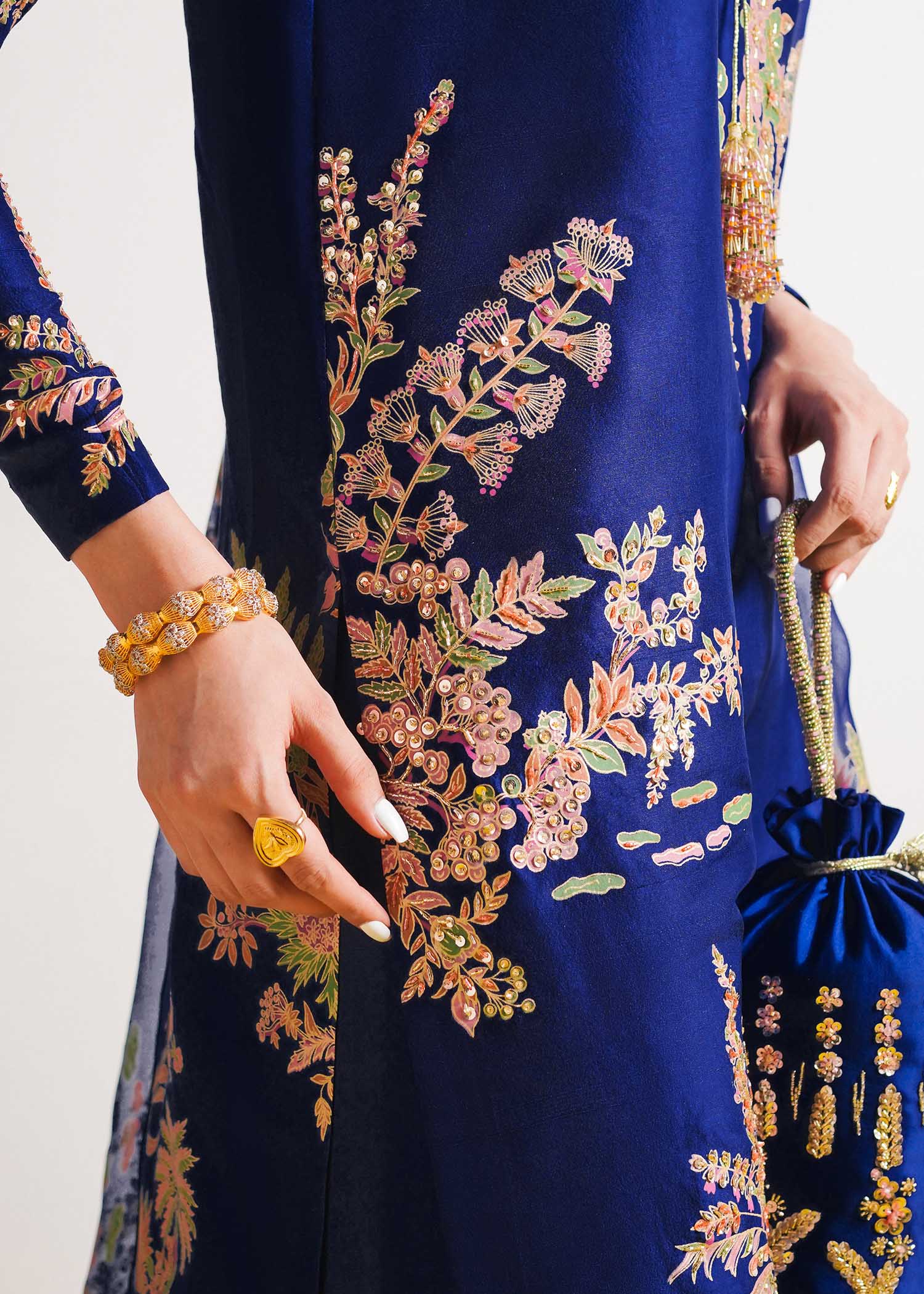 Hussain Rehar | Basic Not Basic |  Marine - by - Libasekhas UK - Registered Vendor of : Hussain Rehar - 100% Original Designer Dresss