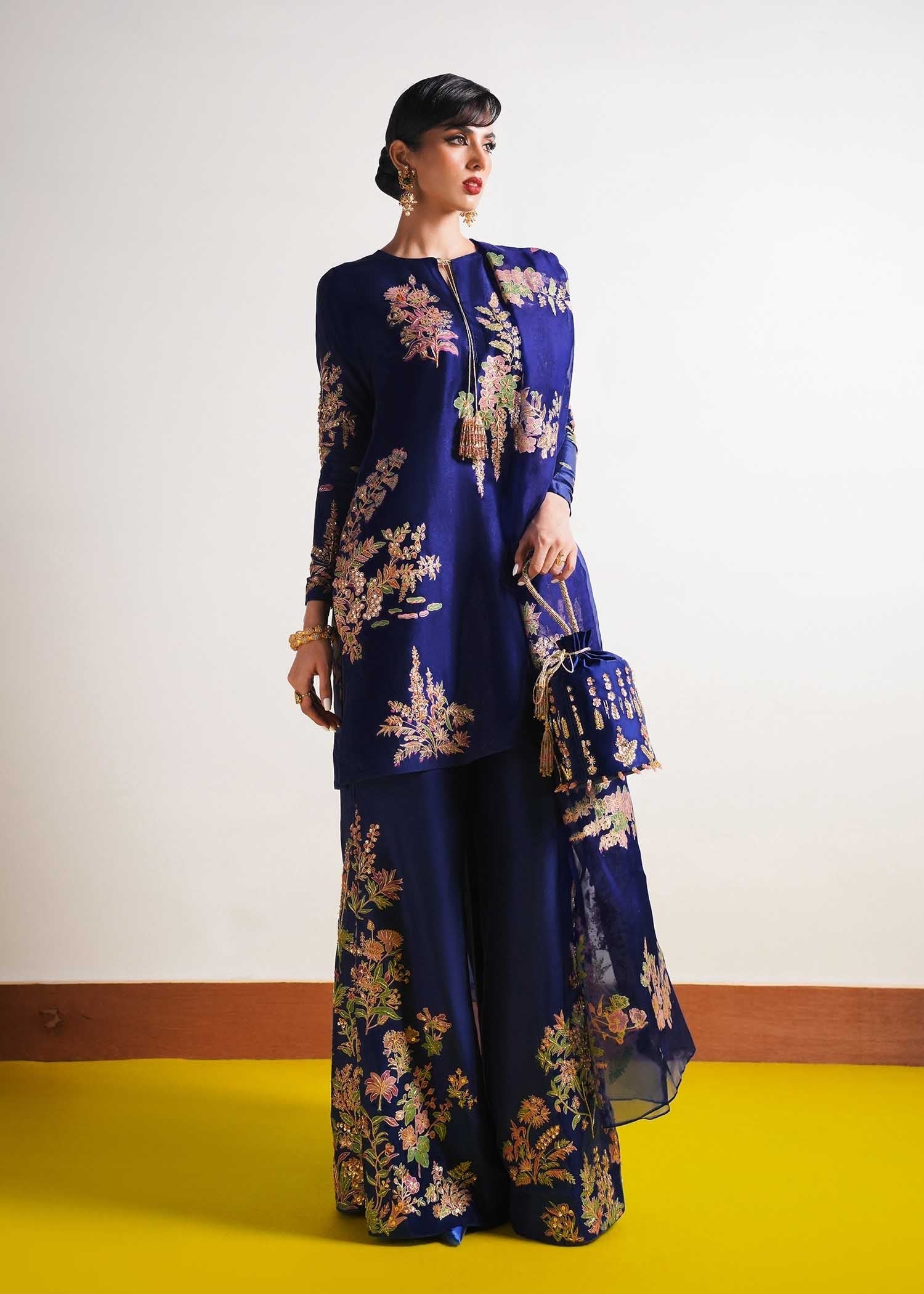 Hussain Rehar | Basic Not Basic |  Marine - by - Libasekhas UK - Registered Vendor of : Hussain Rehar - 100% Original Designer Dresss